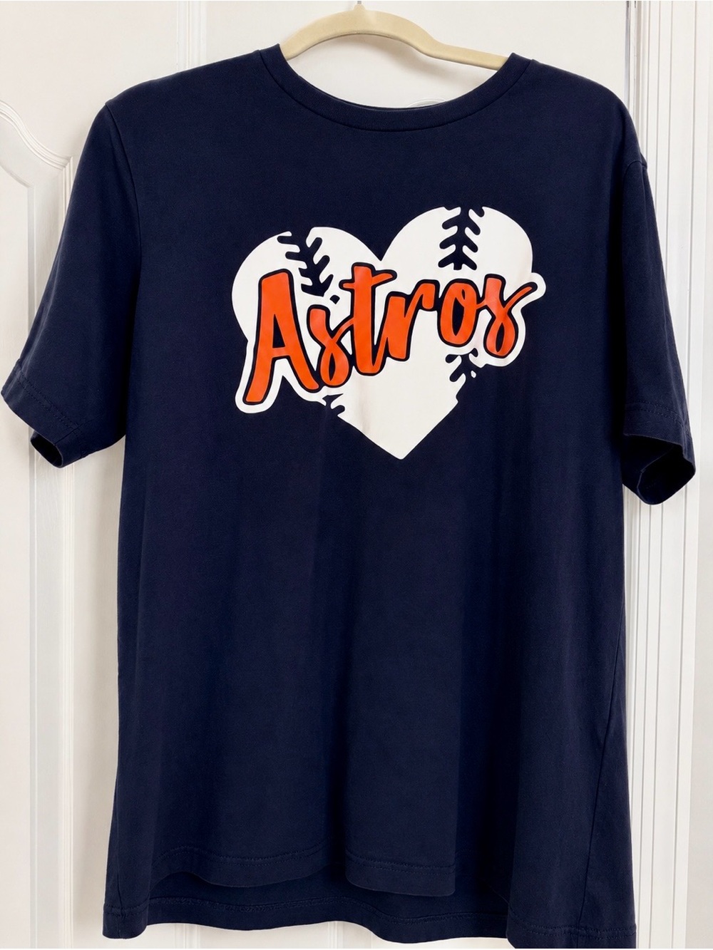 Houston Astros Heart Baseball Graphic Tee Bella Canvas XL